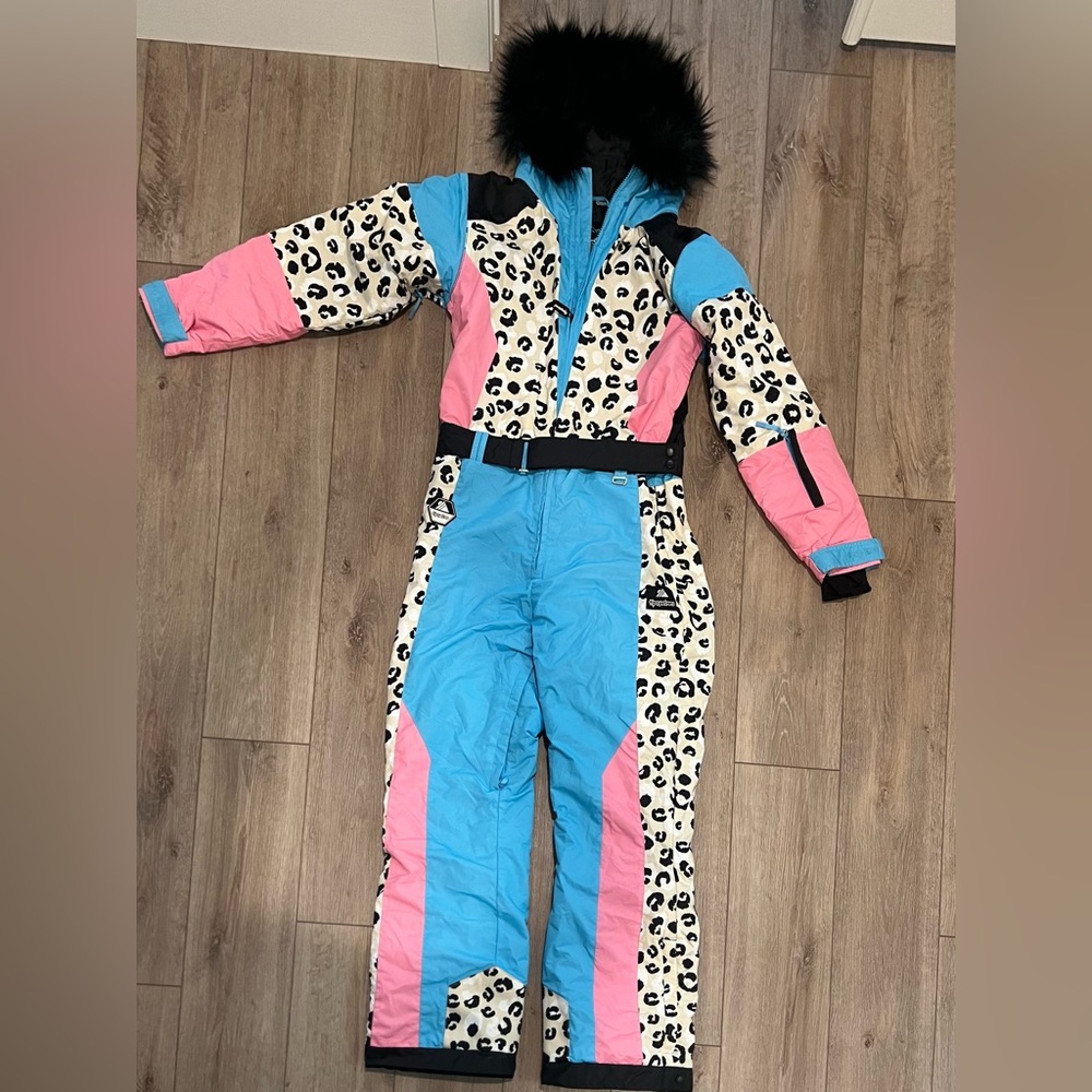 Leopard Print and Blue Snowsuit- Tipsy Elves